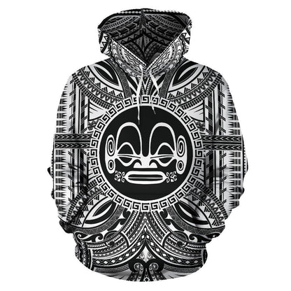 Marquesas Islands ll Over Hoodie Marquesas Islands Coat Of rms Polynesian White Black