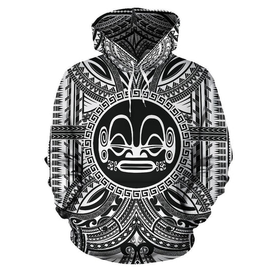 Marquesas Islands ll Over Hoodie Marquesas Islands Coat Of rms Polynesian White Black