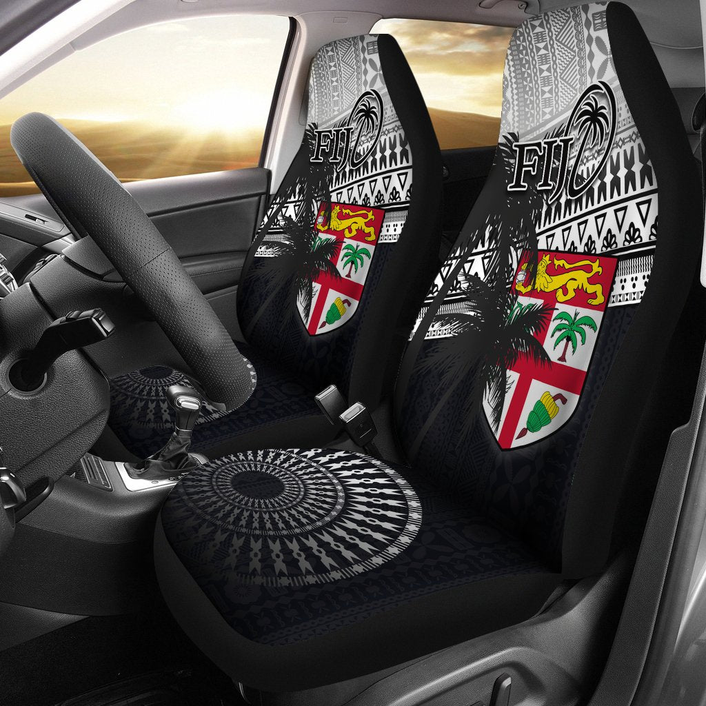 Fiji Rugby Makare And Tapa Patterns Car Seat Covers Black