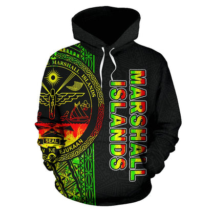 Marshall Islands Polynesian Hoodie Reggae Line