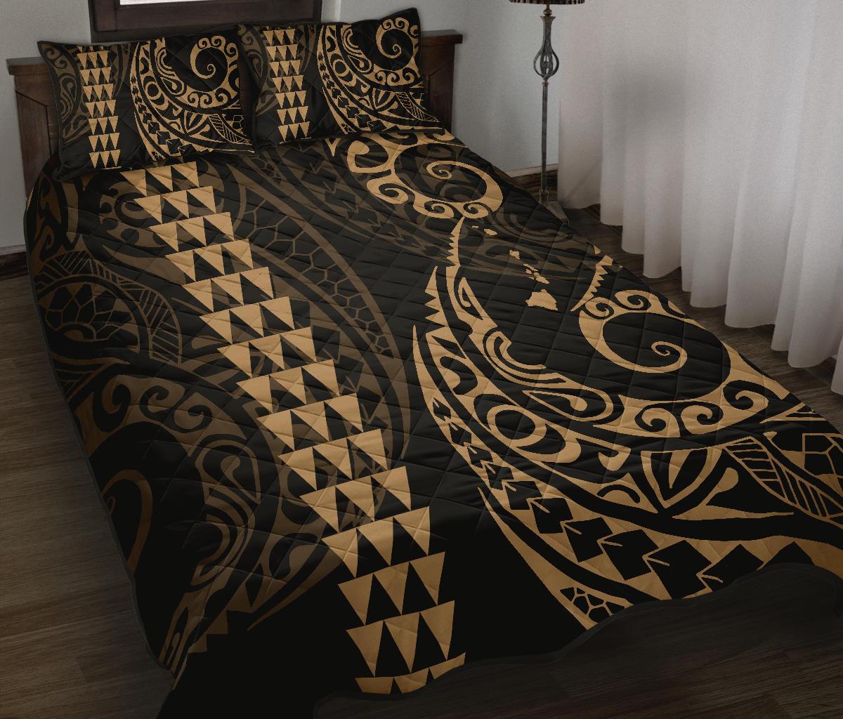 Polynesian Hawaii Quilt Bed Set Brown AH