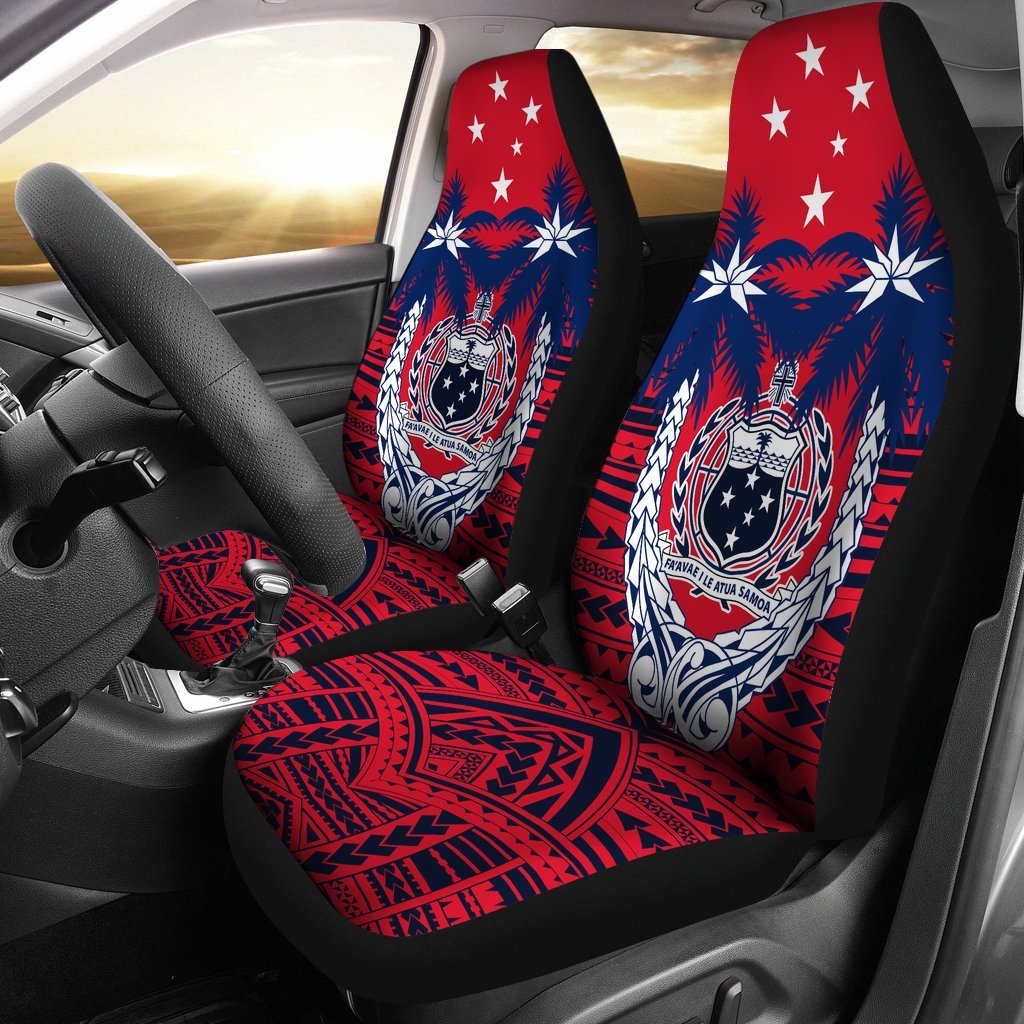 Samoa Car Seat Covers Samoa Flag Coat Of Arms Coconut Tree A02