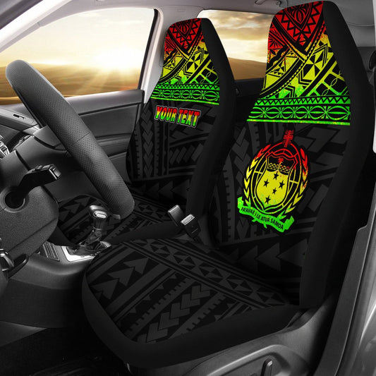 Samoa Custom Personalised Car Seat Covers Samoa Reggae Coat Of Arms Polynesian Tattoo