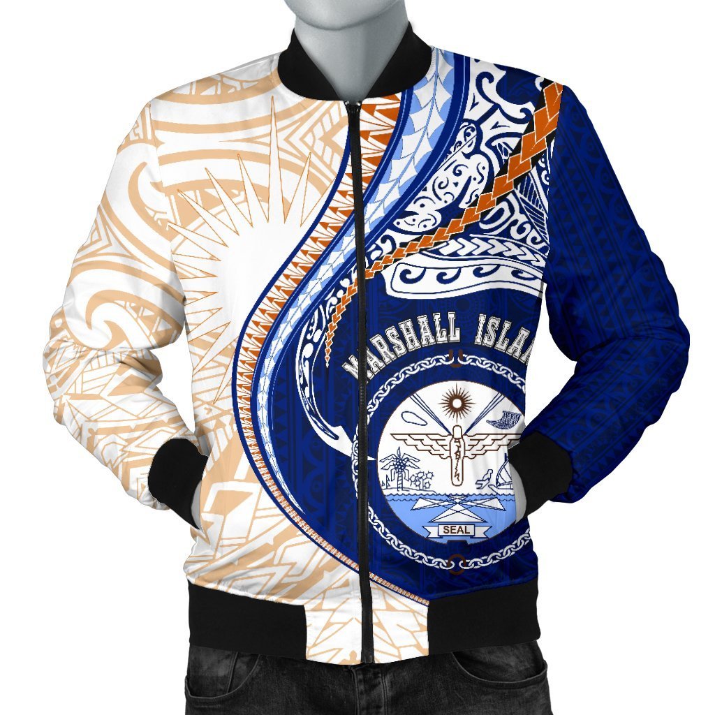 Marshall Islands Men's Bomber Jacket Kanaloa Tatau Gen MH