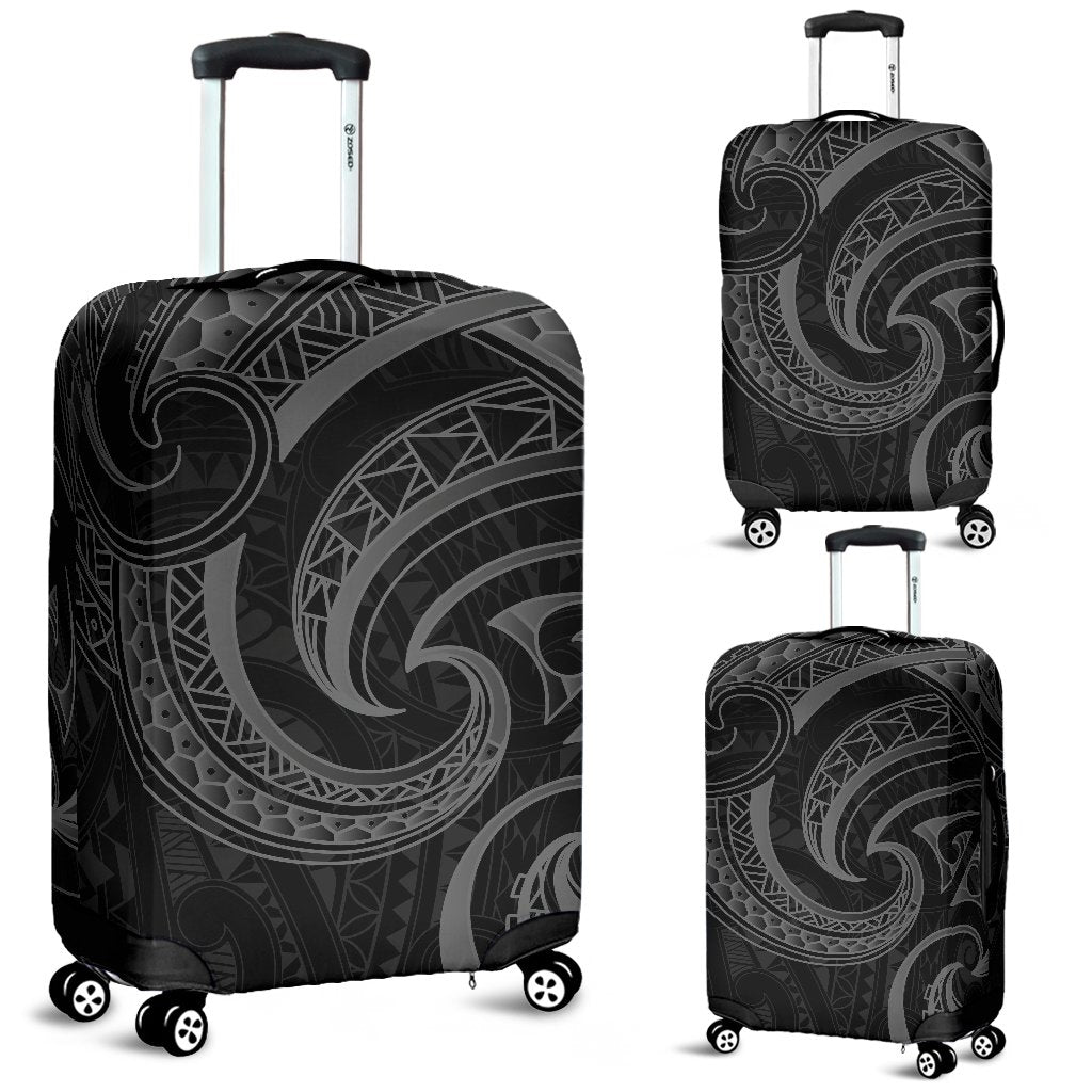 New Zealand Maori Mangopare Luggage Cover Polynesian Black