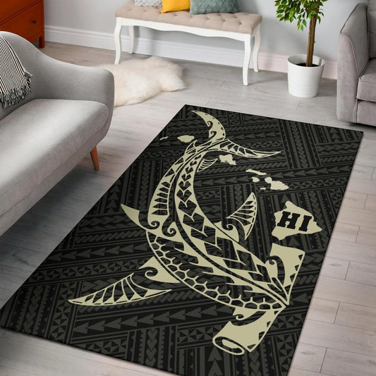 Hawaii Hammerhead Shark Polynesian Rug