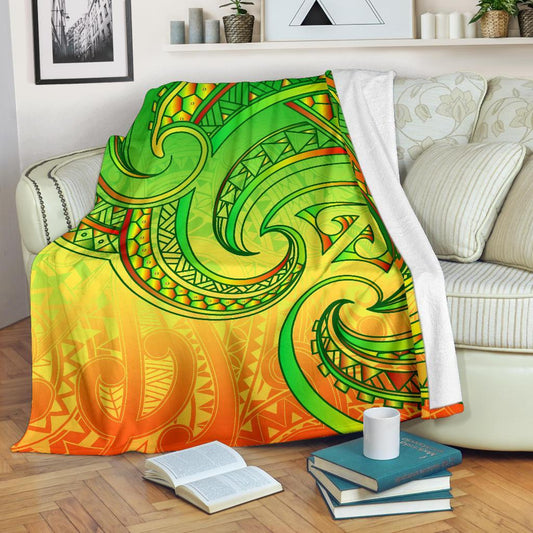 New Zealand Maori Mangopare Premium Blanket Polynesian Rasta