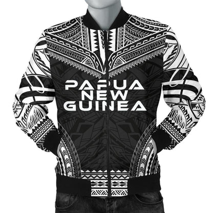 Papua New Guinea Polynesian Chief Men's Bomber Jacket Black Version