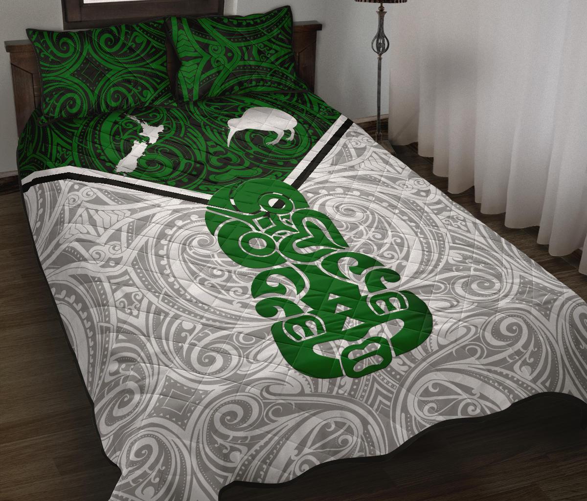 New Zealand Maori Rugby Quilt Bed Set Pride Version White