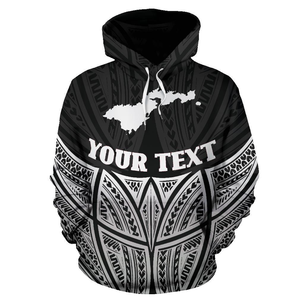 Custom Text American Samoa Polynesian Custom Personalised Hoodie Black Pride Map nd Seal