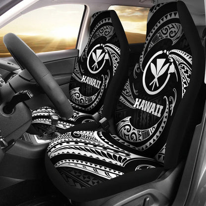 Hawaii Polynesian Car Seat Covers White Tribal Wave