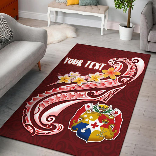 Tonga Personalised Area Rug Tonga Coat Of Arms With Polynesian Patterns