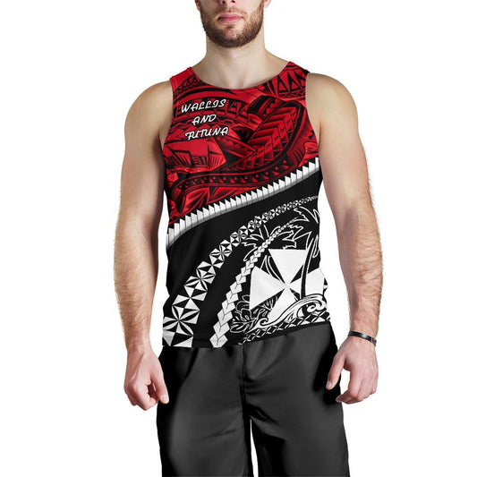 Wallis And Futuna Tapa Men'S Tank Top Polynesian Shark Tattoo
