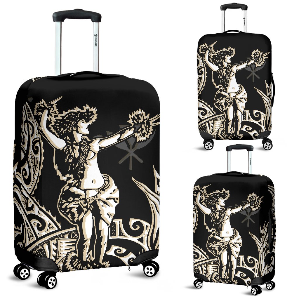 Polynesian Hawaii Luggage Covers Hula Girl White