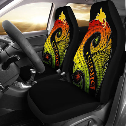 Papua New Guinea Car Seat Covers PNG Bird And Polynesian Decorative Pattern
