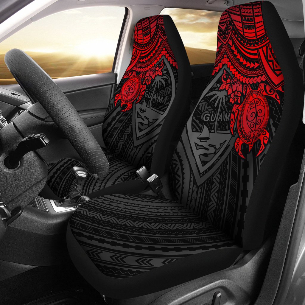 Guam Car Seat Covers Guam Coat Of Arms Red Turtle Hibiscus