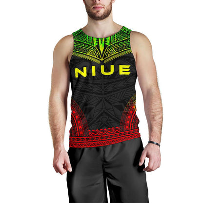 Niue Men's Tank Top Polynesian Chief Reggae Version