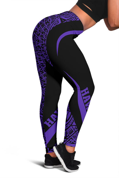 Hawaii Polynesian Leggings - Circle Style Purple