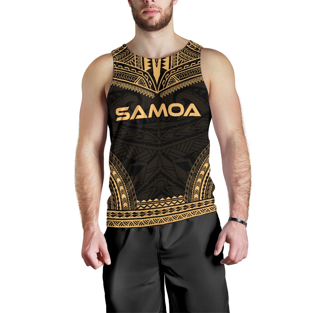 Samoa Men's Tank Top Polynesian Chief Gold Version
