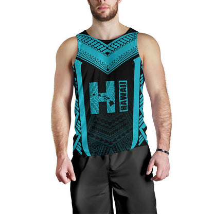 Hawaiian Kanaka Polynesian Men's Tank Top Active Blue