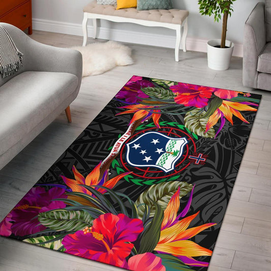 Samoa Area Rugs Hibiscus Polynesian Pattern