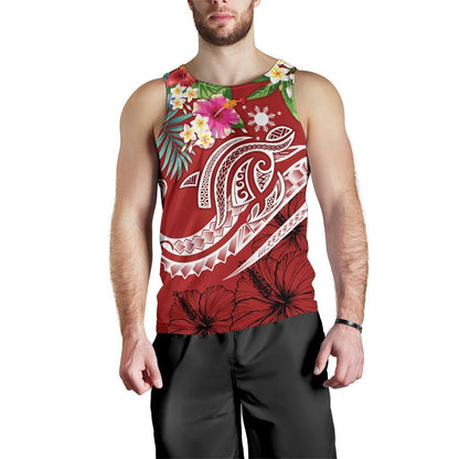 The Philippines Men's Tank Top Summer Plumeria Red
