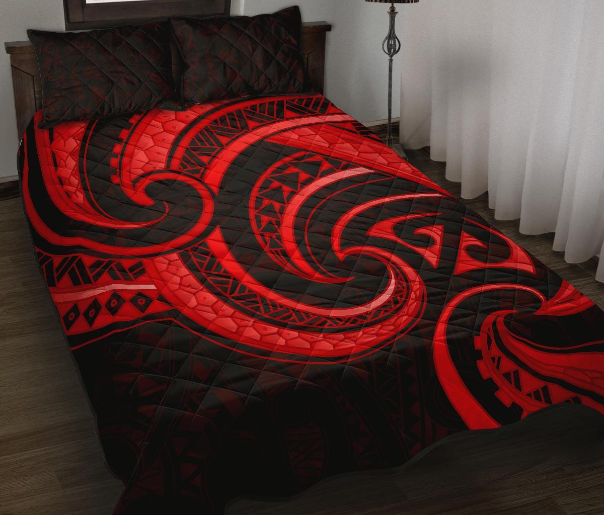 New Zealand Maori Mangopare Quilt Bed Set Polynesian Red