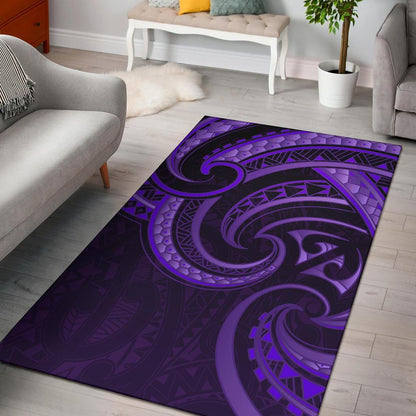 New Zealand Maori Mangopare Area Rug Polynesian Purple