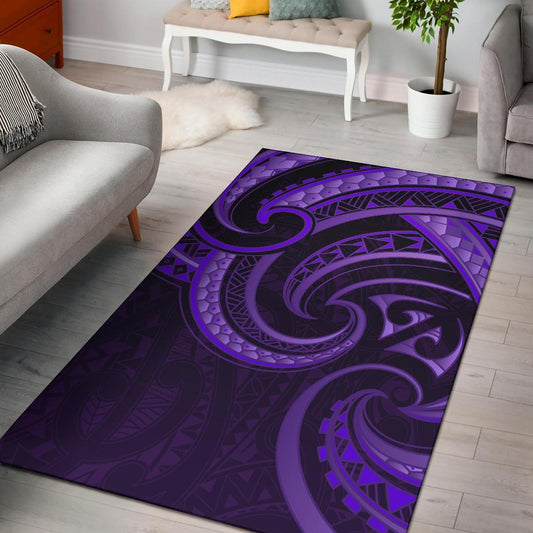 New Zealand Maori Mangopare Area Rug Polynesian Purple