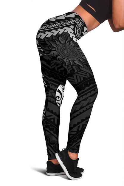 Polynesian Leggings - Polynesian White Turtle