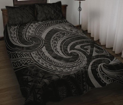 New Zealand Maori Mangopare Quilt Bed Set Polynesian Black