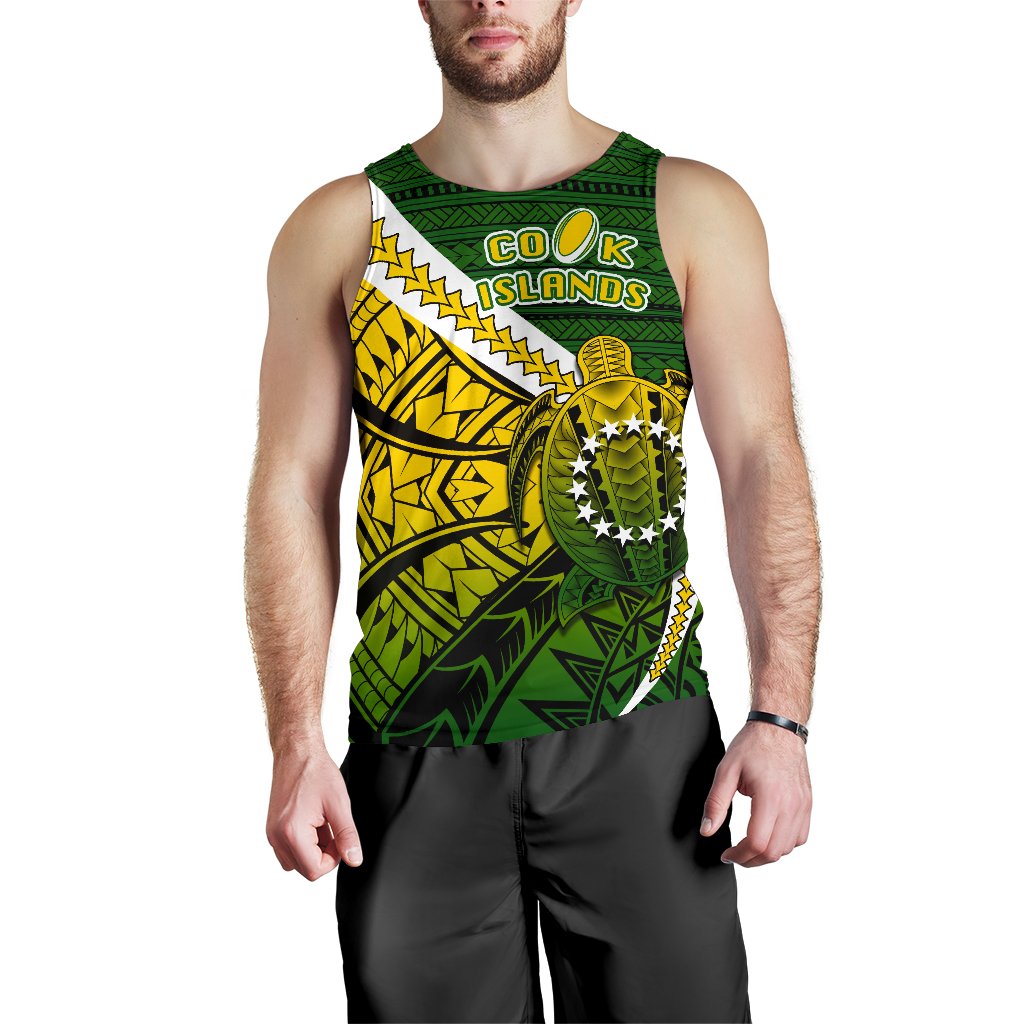 Cook Islands Men Tank Top Style Turtle Rugby