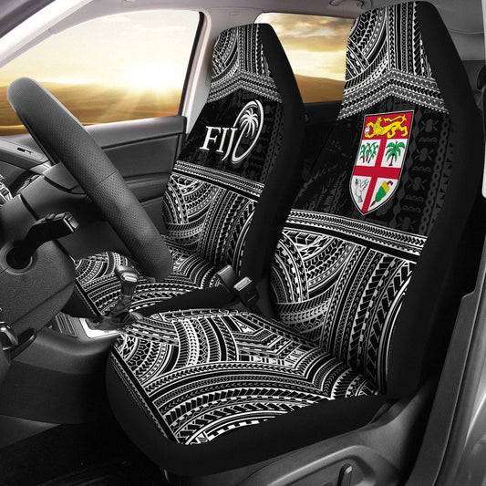 Fiji Rugby Polynesian Patterns Car Seat Covers White