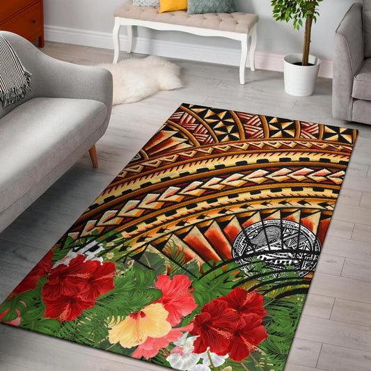 American Samoa Polynesian Area Rug Vintage Pattern