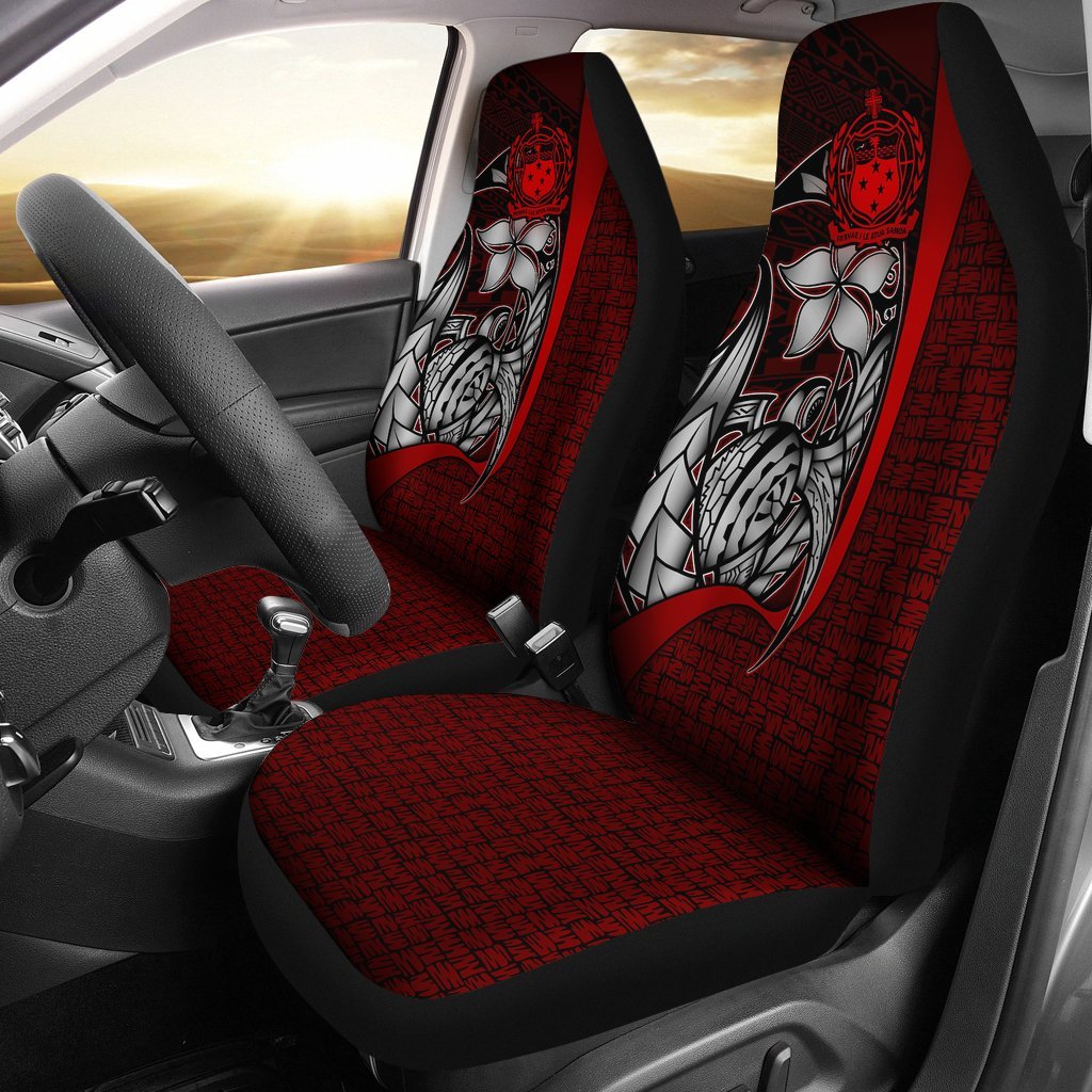 Samoa Polynesian Car Seat Covers Red Turtle With Hook