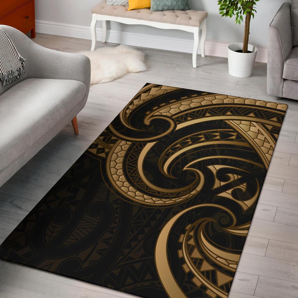 New Zealand Maori Mangopare Area Rug Polynesian Gold