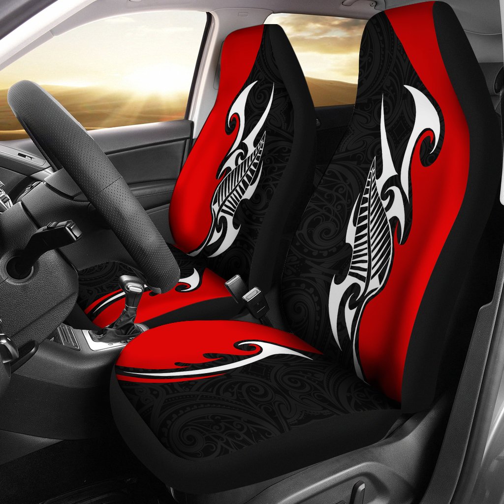 Polynesian Car Seat Cover Aotearoa Silver Fern Maori