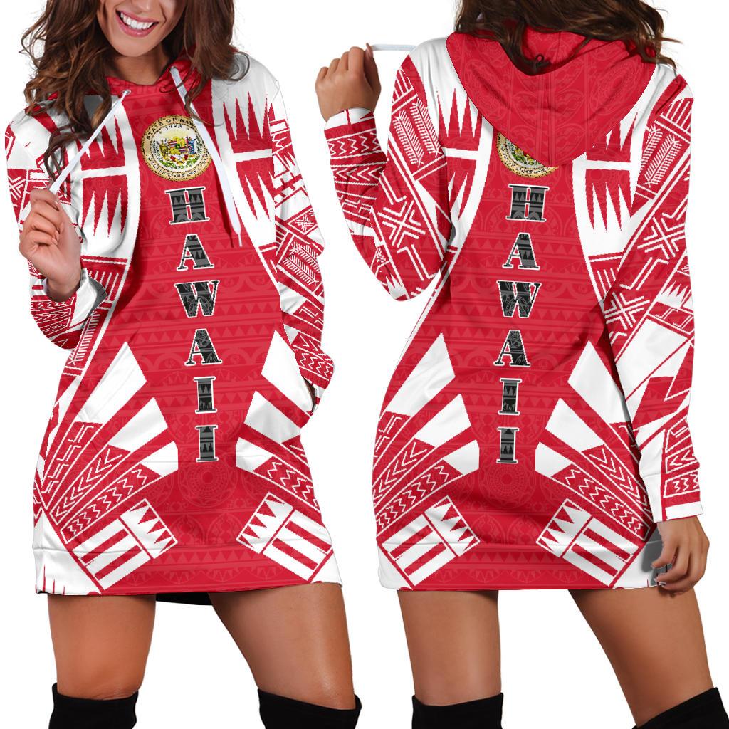 Hawaii Hoodie Dress Polynesian Tattoo Flag
