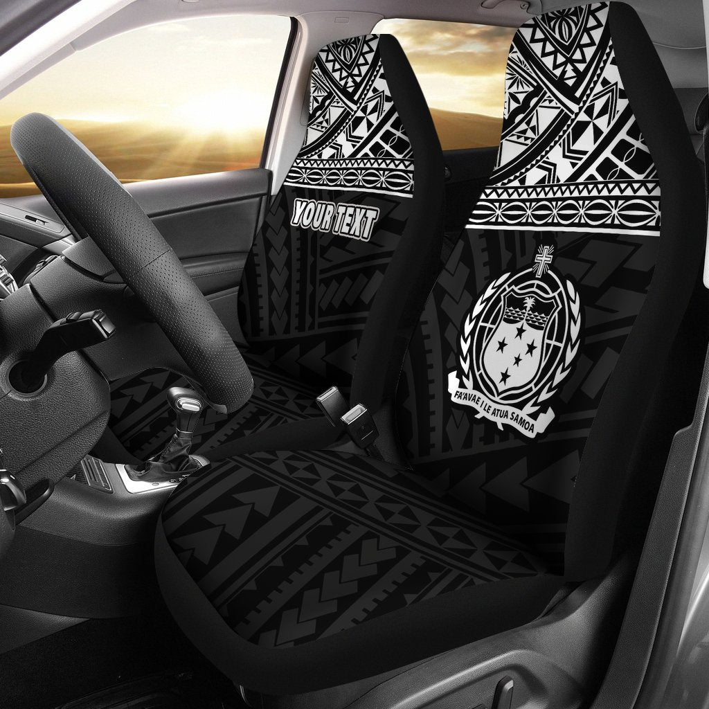 Samoa Custom Personalised Car Seat Covers Samoa White Coat Of Arms Polynesian Tattoo