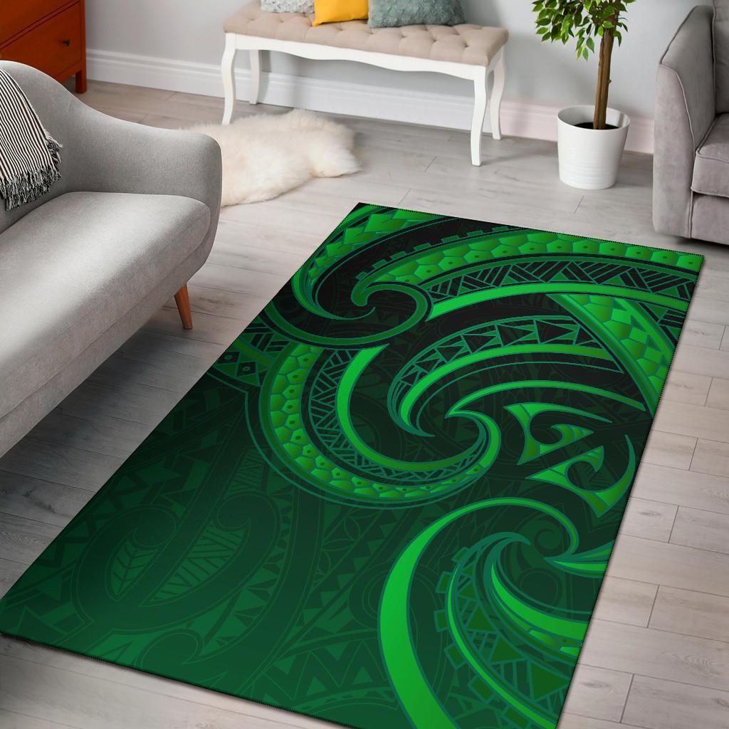 New Zealand Maori Mangopare Area Rug Polynesian Green