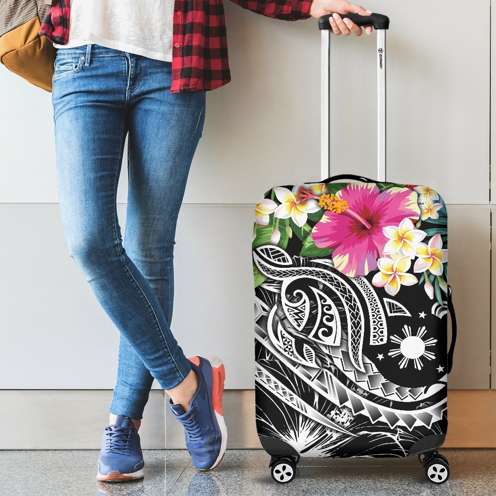 The Philippines Luggage Covers Summer Plumeria Black)