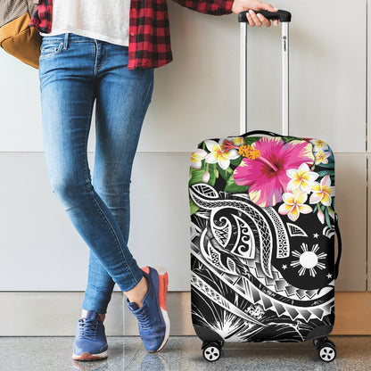 The Philippines Luggage Covers Summer Plumeria Black)