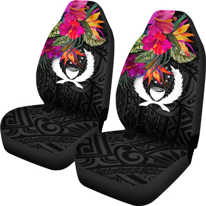 Pohnpei Car Seat Covers Polynesian Hibiscus Pattern