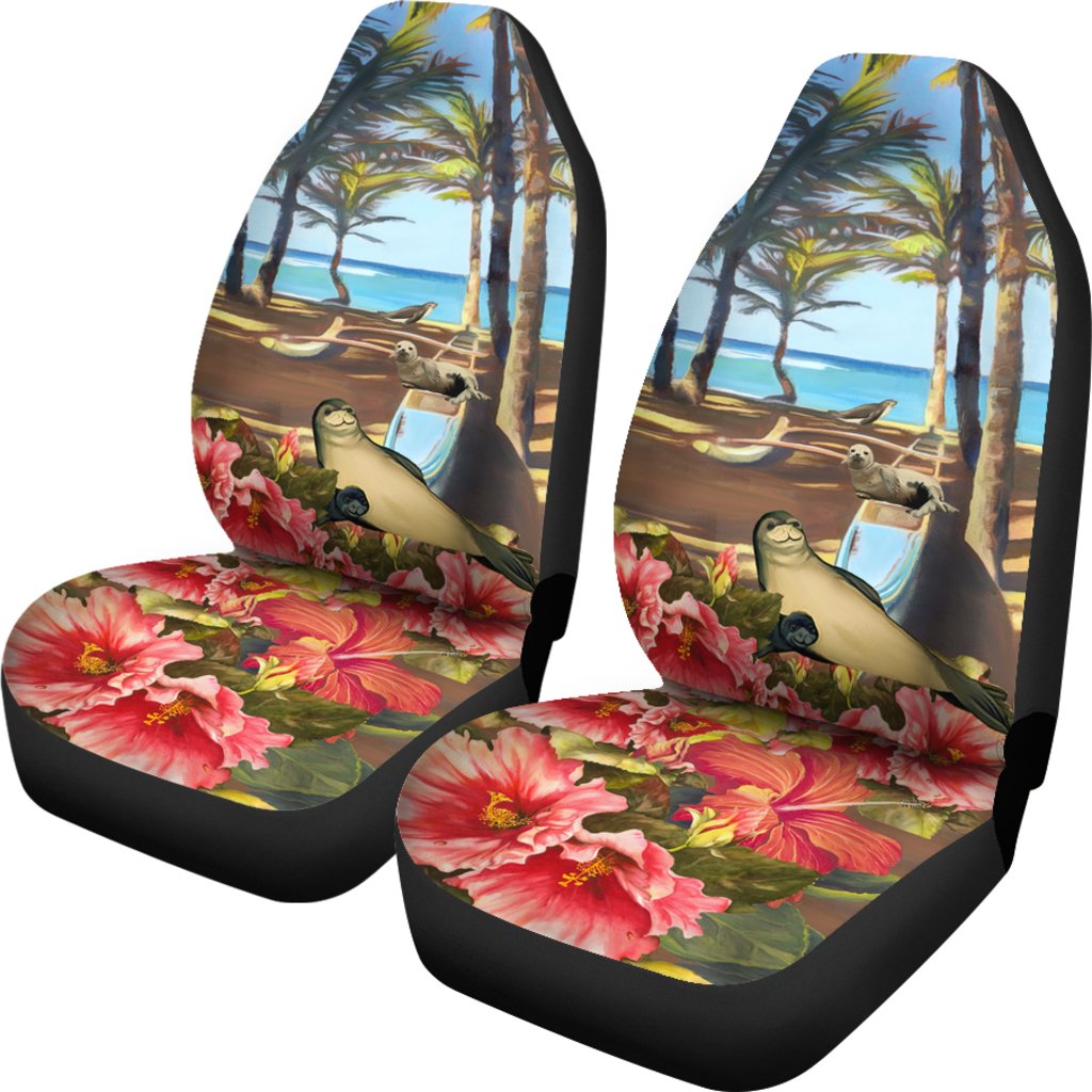 Hawaii Hibiscus Monk Seal Car Seat Covers