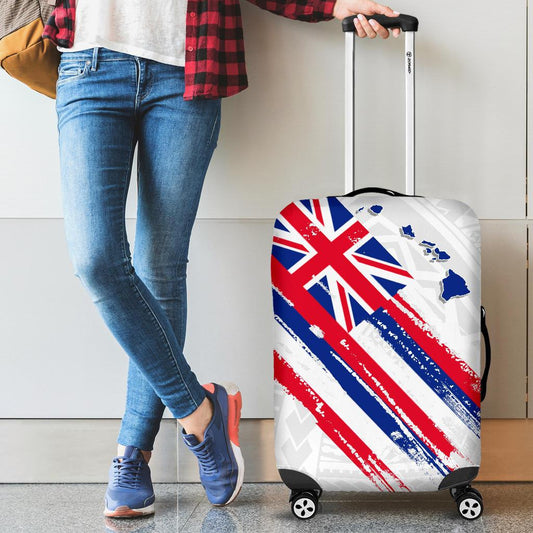 Hawaii Flag Polynesian White Luggage Covers