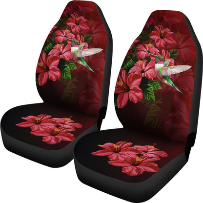 Hawaii Red Hibiscus Humming Bird Car Seat Covers