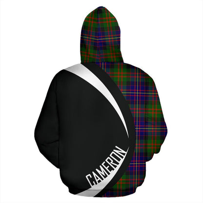 Printivon Cameron Of Erracht Modern Tartan Crest Hoodie Circle Style