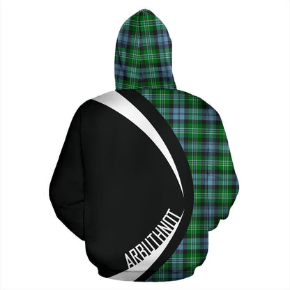 Printivon Arbuthnot Ancient Tartan Crest Hoodie Circle Style