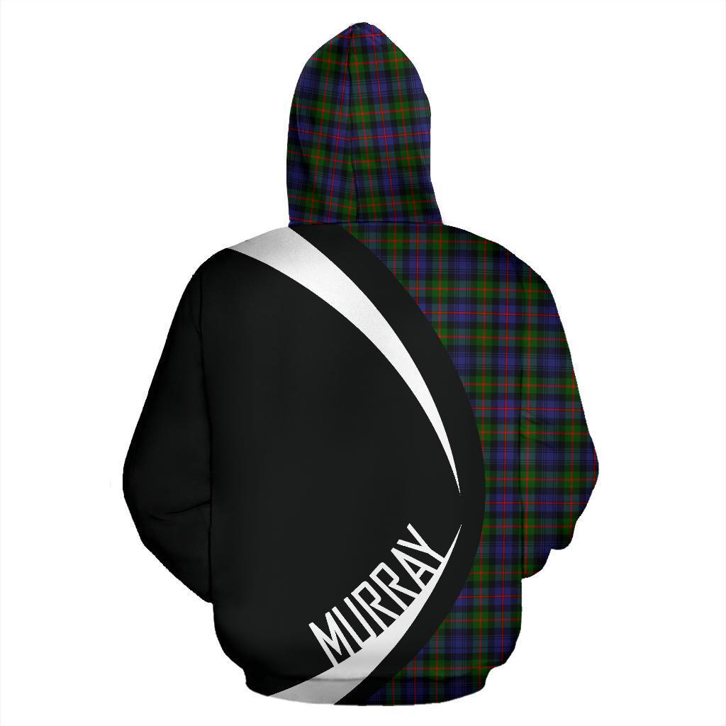 Printivon Murray Of Atholl Modern Tartan Crest Hoodie Circle Style