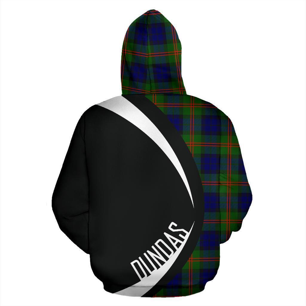 Printivon Dundas Modern 02 Tartan Crest Hoodie Circle Style
